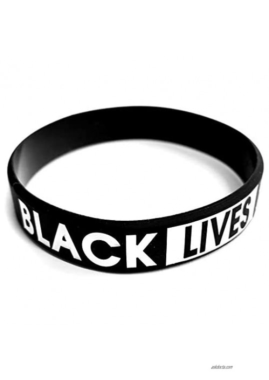 2 PACK | Black Lives Matter Bracelet Silicone Awareness Wristband | BLM