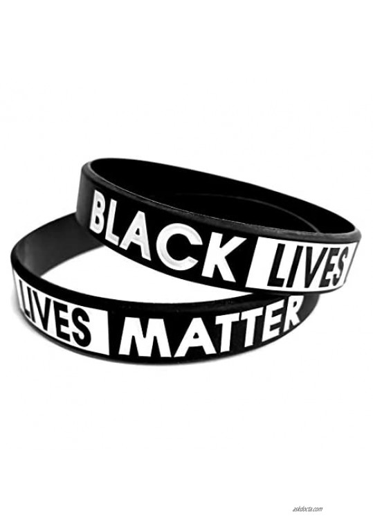 2 PACK | Black Lives Matter Bracelet Silicone Awareness Wristband | BLM