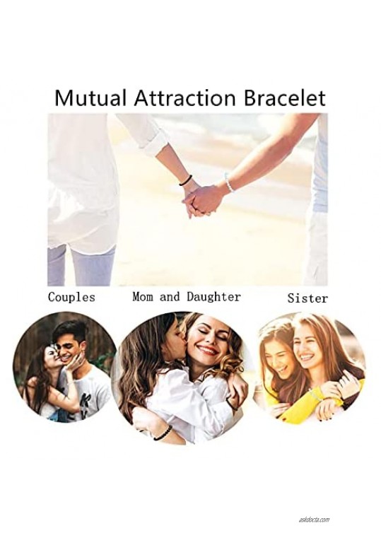 Couple Bracelets Mutual Attraction Magnetic Bracelet Matte Agate Bracelet Vows of Eternal Love Matching Relationship Beads Bracelet for Boyfriend Girlfriend Him and Her Lover Couples Gifts