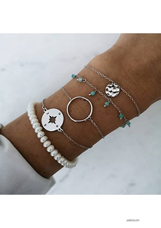 Cowlyn Pearl Bracelet Baroque Culture Stretch String Handmade Charm Fashion Valentine Jewelry for Women