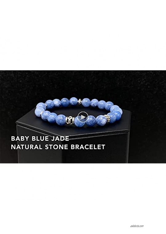 Dyed Jade Gemstone Beaded Stretch Bracelet
