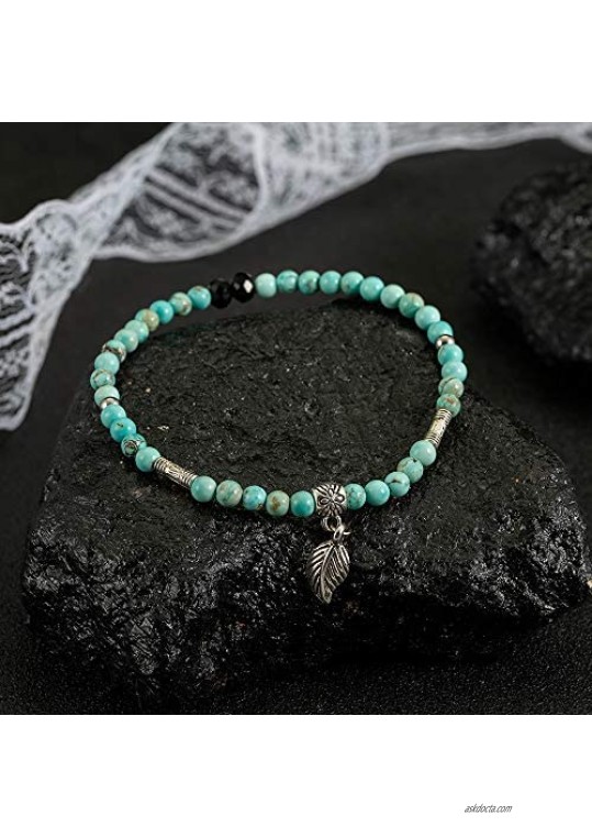 FANCY SHINY Gemstone Bead Bracelets Tree of Life Charms Yoga Healing Stone Bracelet Set for Women