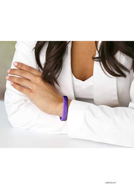 Fundraising For A Cause | Purple Silicone Bracelets/Wristbands for Alzheimer’s Domestic Violence Epilepsy Pancreatic Cancer Lupus Crohn’s Disease Awareness & Fundraising (Pack of 50)
