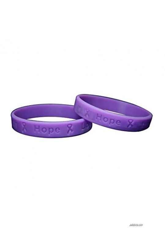 Fundraising For A Cause | Purple Silicone Bracelets/Wristbands for Alzheimer’s  Domestic Violence  Epilepsy  Pancreatic Cancer  Lupus  Crohn’s Disease Awareness & Fundraising (Pack of 50)
