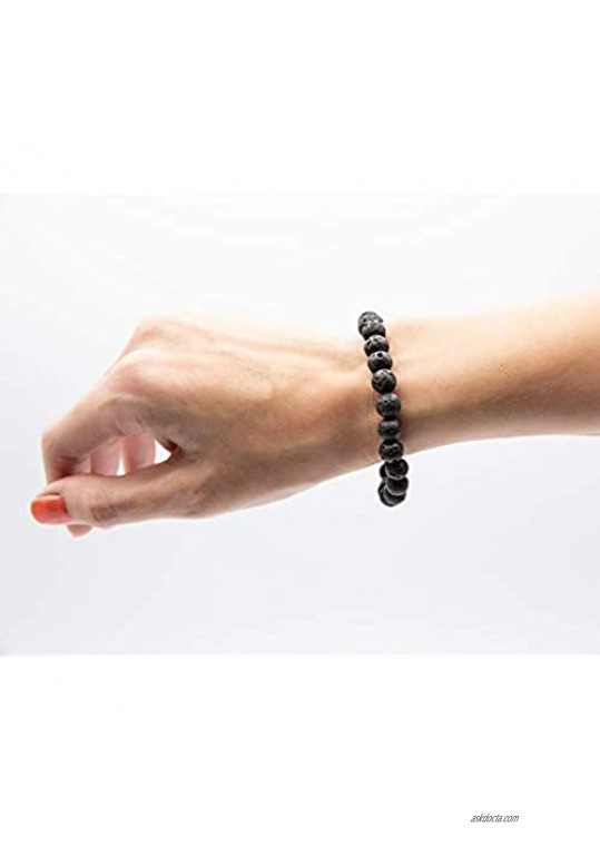 Natural Diffuser Bracelet | Stone Lava Rock Bracelet | Elastic Yoga Lava Beads | Men Women Yoga Bead Bracelet