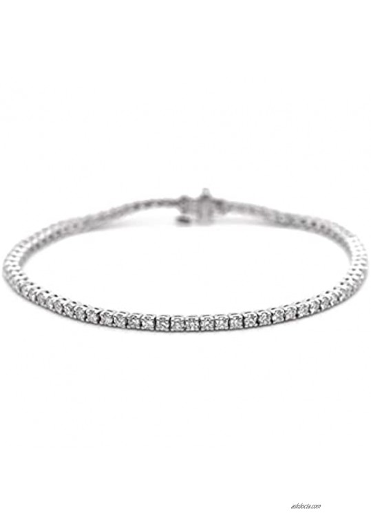 Certified 18K Gold Diamond Tennis Bracelets for Women 2.33-4.40 ctw by Thomas Long Company - Various Styles