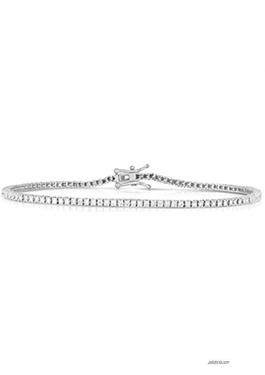 Femme Luxe 1.00 Carat Lab-Grown Diamond Tennis Bracelet for Women 14K Yellow or White Gold Diamond Color: E-F Clarity: VS1-VS2 Hypoallergenic Giftable Jewelry