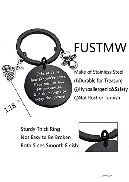 FUSTMW Tennis Keychain Gifts Tennis Player Gifts Tennis Teams Inspiration Gifts