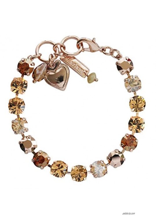 Mariana "Caramel" Rose Goldtone Classic Crystal Tennis Bracelet  7" Warm Honey Brown 4252 137rg