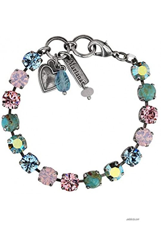 Mariana Silvertone Classic Crystal Tennis Bracelet  Summer Fun Pink Blue Multi Colorful 4252 M75-2