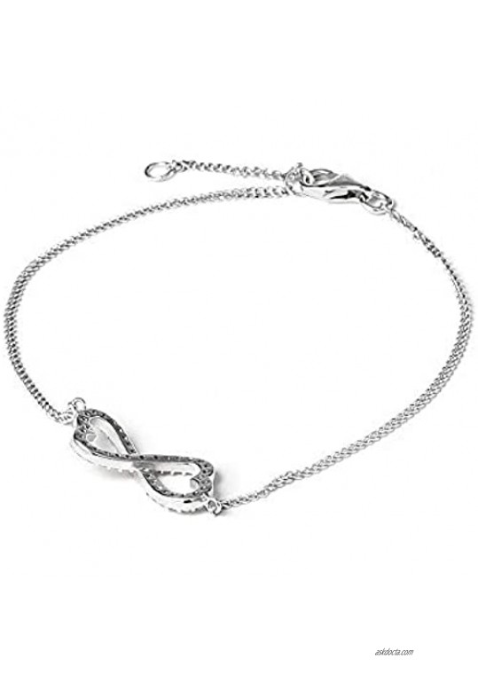 VANAXIN Platinum Plated 925 Sterling Silver Round Cut Cubic Zirconia Tennis Bracelet Bridesmaid Bracelets for Women 7.5''