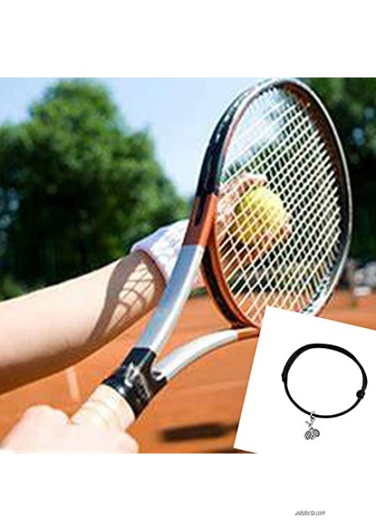 WSNANG Tennis Lover Gifts Adjustable Tennis Racket Bracelet Tennis Gifts for Tennis Teams Coach Tennis Charm Bracelet Birthday Gifts