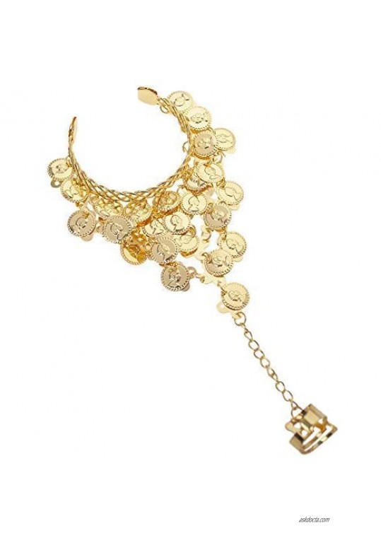 BellyLady Belly Dance Gold Triangle Bracelet Gypsy Jewelry Gift Idea