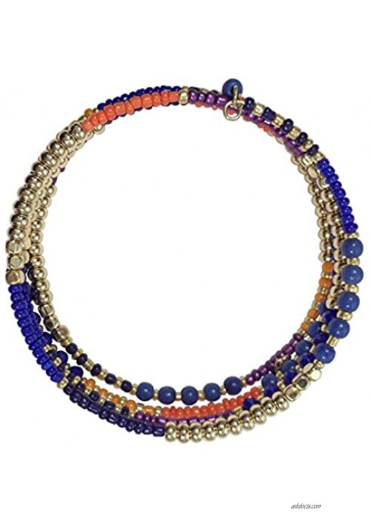 Gypsy Jewels Multi Color Seed Bead Boho Bohemian Style Wrap Around Bracelet