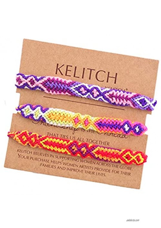 KELITCH 3 Pcs Miyuki Beads Strand Bracelets Handmade Friendship Bracelets Fashion Chain Bracelets Bangles for Women