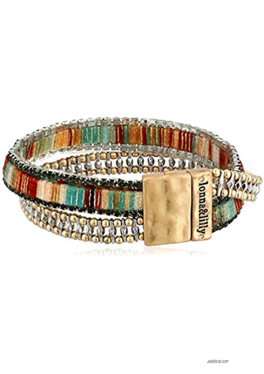 Lonna & Lilly Women's Bracelet Wrap - Gold Tone/Neutral  One Size