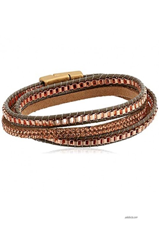 Lonna & Lilly Women's Magnetic Wrap Bracelet Pink