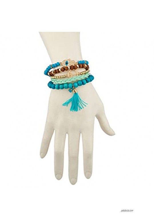 Lux Accessories Womens Arm Candy Bracelet Multi Style 5 pc Sets