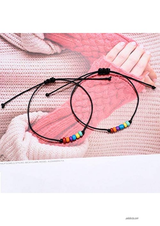 Rainbow LGBT Bracelet Set Gay & Lesbian LGBT Pride Bracelet Braided Adjustable Jewelry