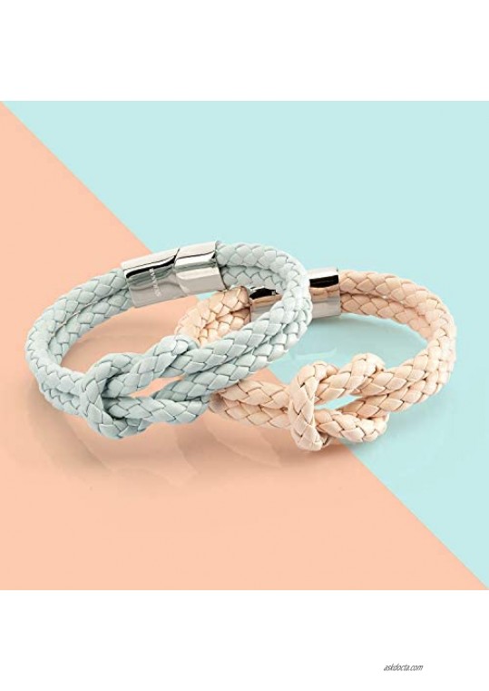 SERASAR - Leather Knot Bracelet for Women - Different Lengths and Colors - With Gift Box