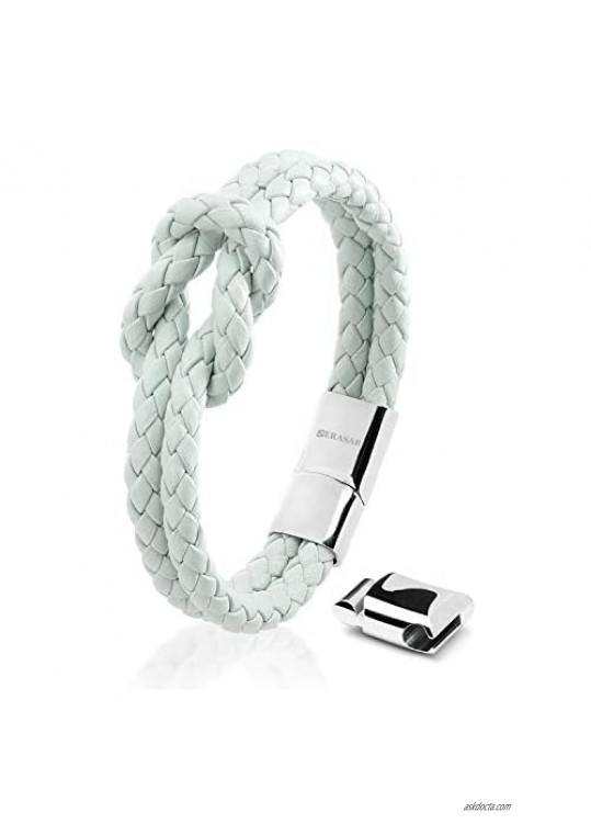 SERASAR - Leather Knot Bracelet for Women - Different Lengths and Colors - With Gift Box