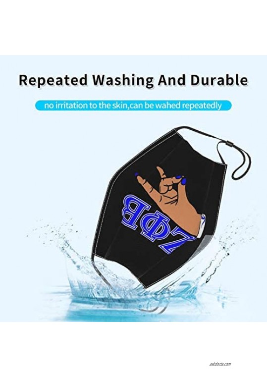 2 Pack Zeta Phi Beta Face Mask with 4 Filters Adult Adjustable Earloop Reusable and Washable Balaclavas Gift