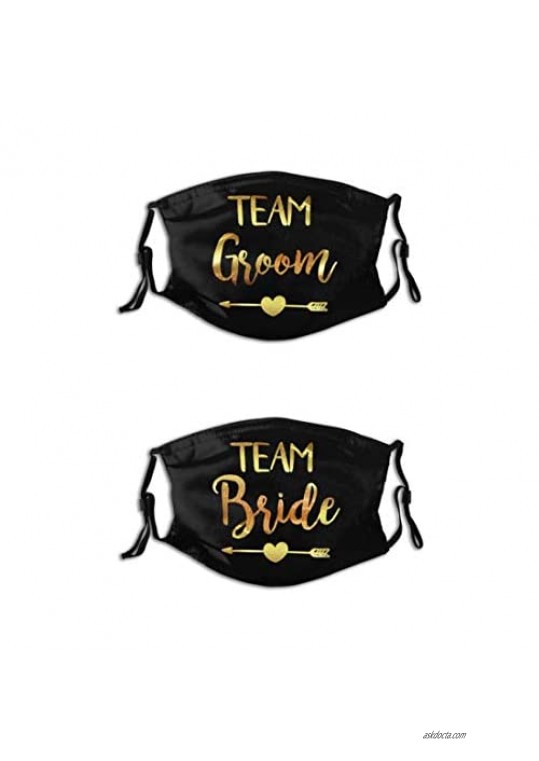 2 Pcs/Set Wedding Couple Face Masks Bride and Groom Team Reusable Balaclava for Couples F.14