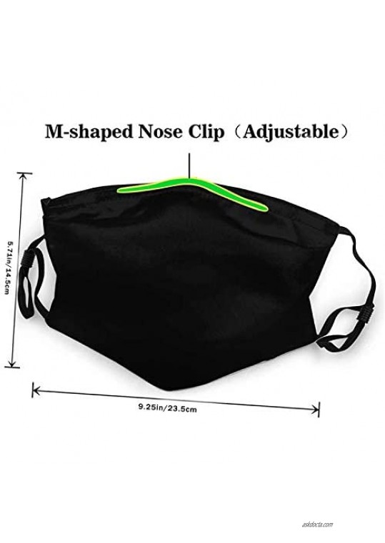 2PCS Face Ma-sk with 4 Filters Reusable Balaclava Dustproof Mouth Cover Adjustable Ear Straps Face Cover for Men Women Teens