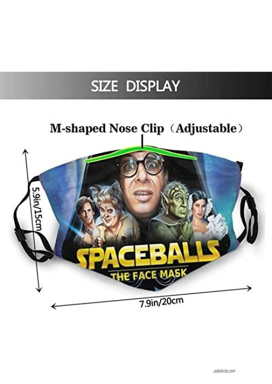 2PCS Spaceballs The Face Mask with 4 Filters Reusable Washable Balaclavas Mask for Men Momen
