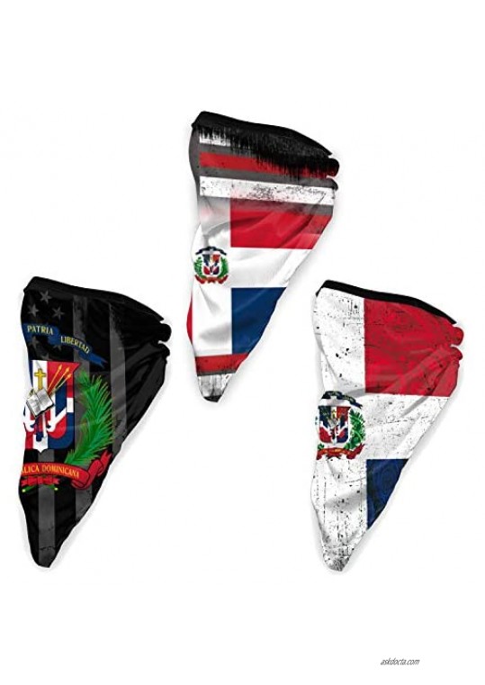 3pcs USA Mix Flag Face Cover Summer Neck Gaiter Breathable Bandana Scarf Balaclava Headwear for Dust Wind
