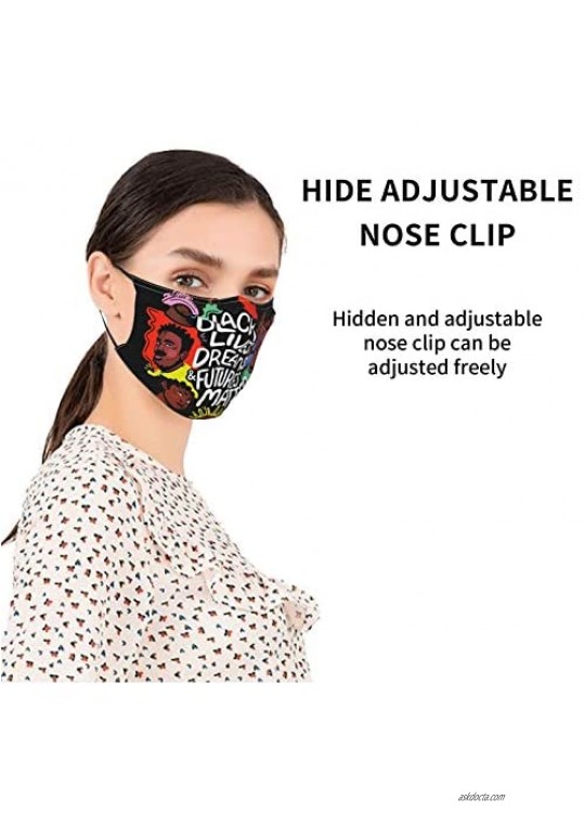 4 Pcs Blm Black Lives Matter Face Mask With Filter Pocket Reusable Breathable Adjustable Anti-Dust Wind Sun-Proof Fashion Balaclava For Women Men