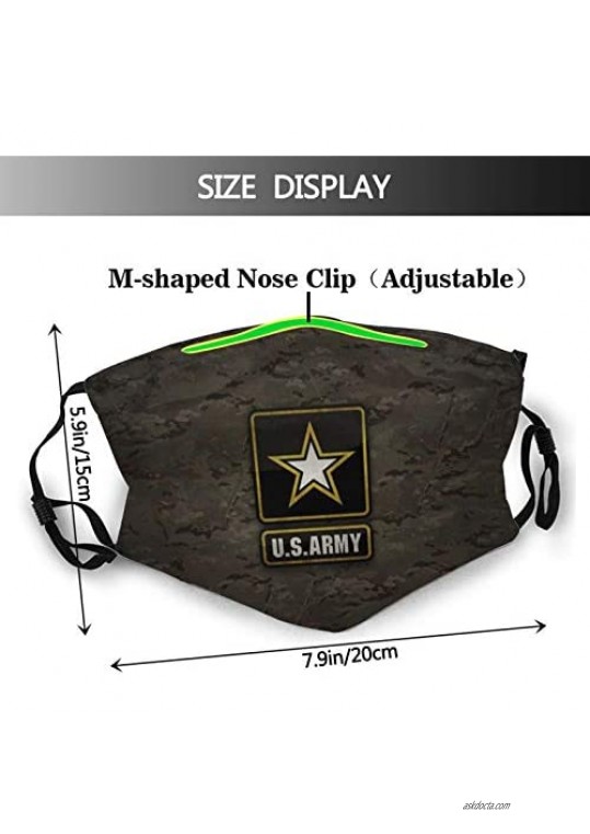 Army Masks American Flag Us Army Face Mask Washable Reusable Balaclava Filter Adjustable