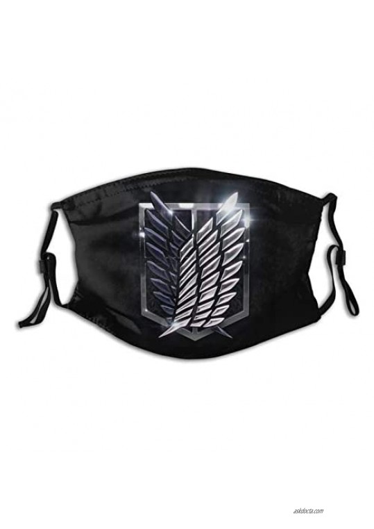 Attack On Titan Dustproof Face Cover Reusable Mouth Mask Adjustable Balaclava Bandanas for Sports Outdoors