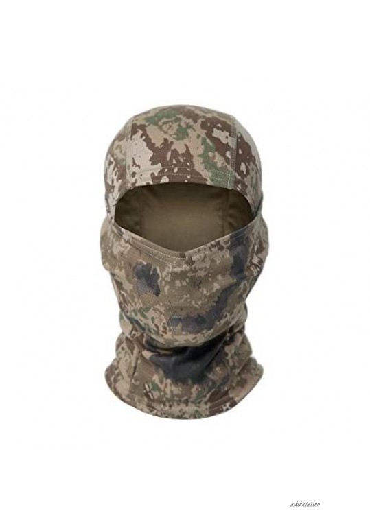 Balaclava Face Mask 2-Pack Breathable Neck Gaiter UV Protection for Men Women Lightweight Fit Black & Desert Camouflage