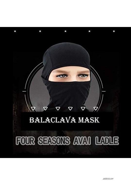 Balaclava Face Mask 2-Pack Breathable Neck Gaiter UV Protection for Men Women Lightweight Fit Black & Desert Camouflage