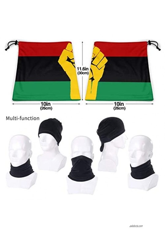 Black Power Pan African Flag Bandanas Neck Gaiter Headwrap Head Scarf Yellow Hand Skiing Face Mask Balaclava