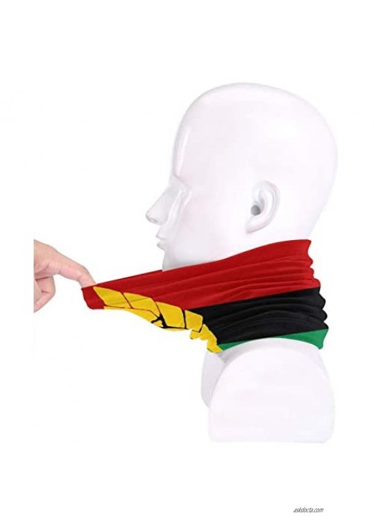 Black Power Pan African Flag Bandanas Neck Gaiter Headwrap Head Scarf Yellow Hand Skiing Face Mask Balaclava