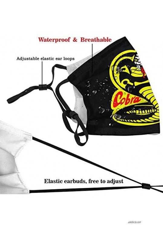 Cobra Kai Outdoor Mask Protective 5-Layer Activated Carbon Filters Adult Men Women Bandana