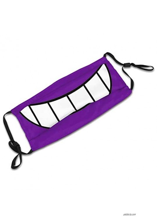 Gengar Smile Adults Fashion Washable Dust and Windproof Mask Reusable Face Cover Adjustable Ear Straps Black