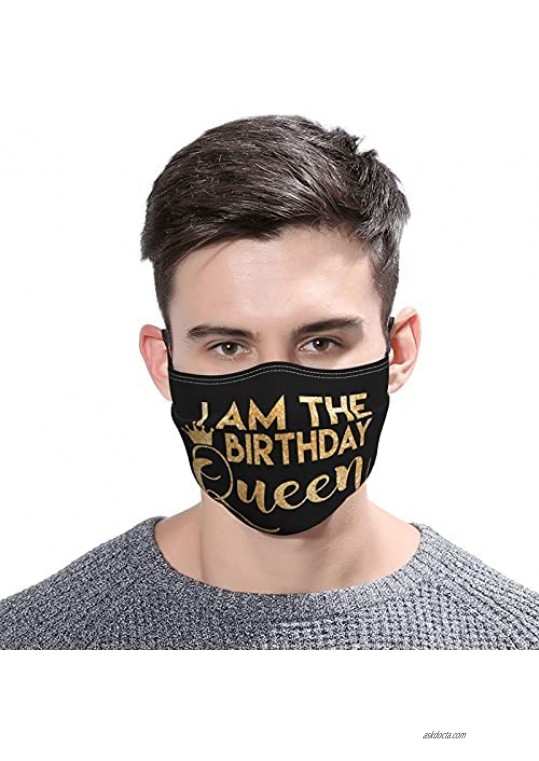 Happy Hirthday Party Face Masks with 2 Filters Reusable Adjustable Washable Adult Breathable Balaclavas