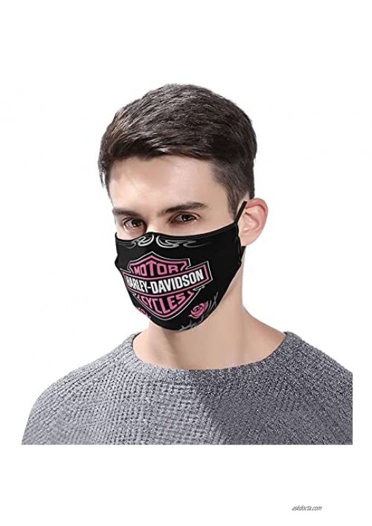 Harley Davidson Men Women's Face Mask Washable Face Mask with Adjustable EarLoops Bandana Balaclava Mouth Cover