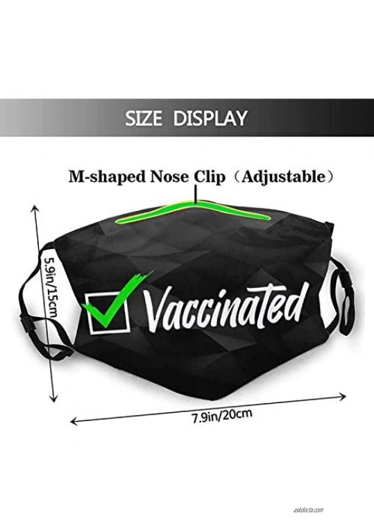 Hug Me I Am Vaccinated Cloth Face Mask Washable with Adjustable Elastic Ear Loops Reusable Print Bandanas