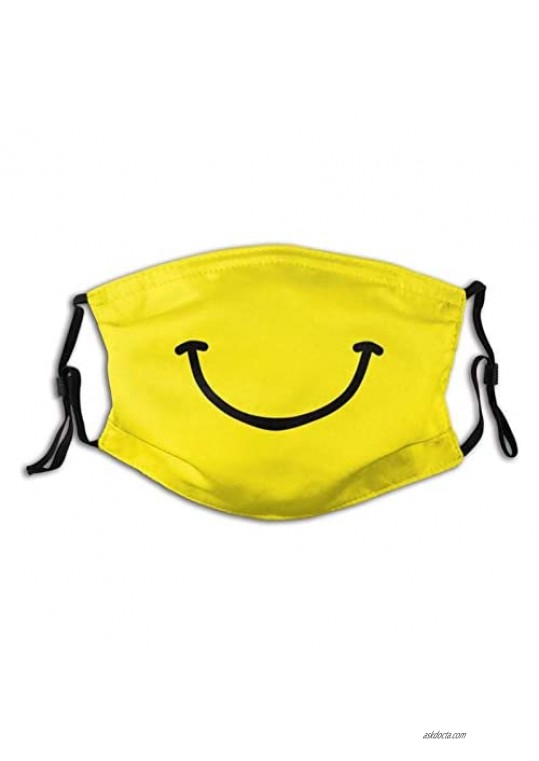lizixing Smiley Face Mask Funny|Adjustable with 2 Filters for Men and Women Balaclava Bandana Cloth