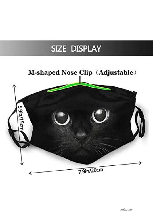 Smile Cat Cloth Face Mask With Filter Pocket Washable Reusable Face Bandanas Balaclava With 2 Pcs Filters