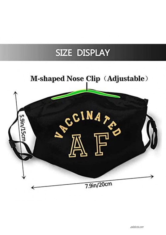 Successfully Vaccinated Face Mask Adjustable Ear Loops Unisex Gifts for Men&Women Balaclava Bandana-Vaccinated Af