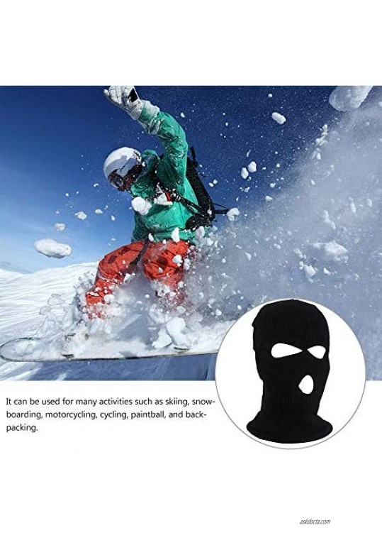 SUNTRADE 2pcs 3-Hole Ski Face Mask Balaclava Full Face Mask for Winter Outdoor Sports Black