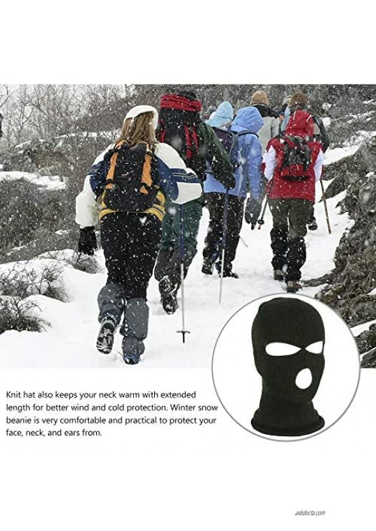 SUNTRADE 2pcs 3-Hole Ski Face Mask Balaclava Full Face Mask for Winter Outdoor Sports Black
