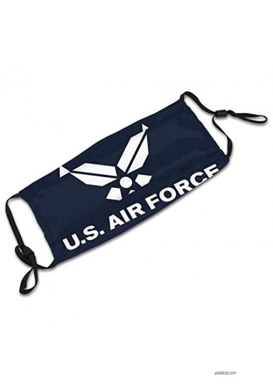 U. S. Air Force Face Mask With Filter Pocket Washable Face Bandanas Balaclava Reusable Fabric Protection