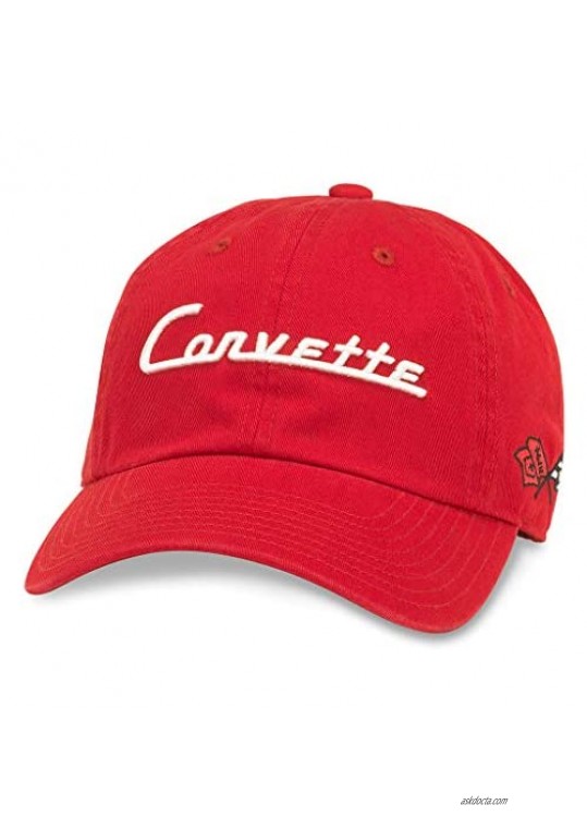 AMERICAN NEEDLE Classic GM General Motors Chevrolet Red Corvette Baseball Dad Hat (GM-1903A-RED)