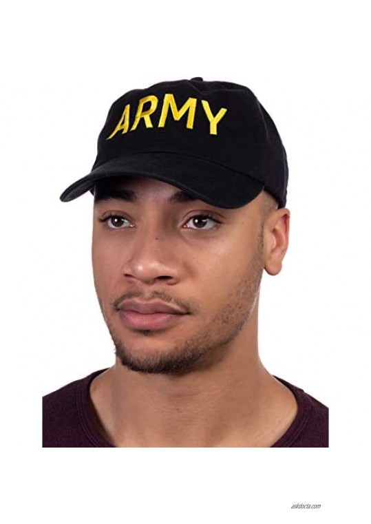 Army PT Style Hat | U.S. Military Physical Traning Infantry Workout Baseball Dad Cap Black
